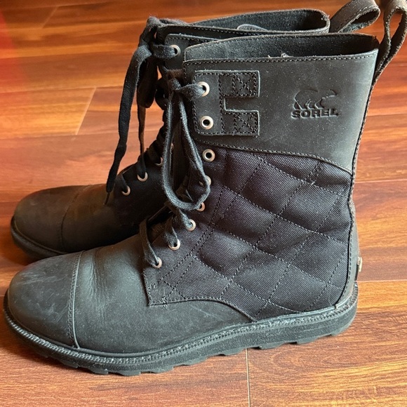 Sorel Black Men\'s Madson Tall Lace Boots Size 11